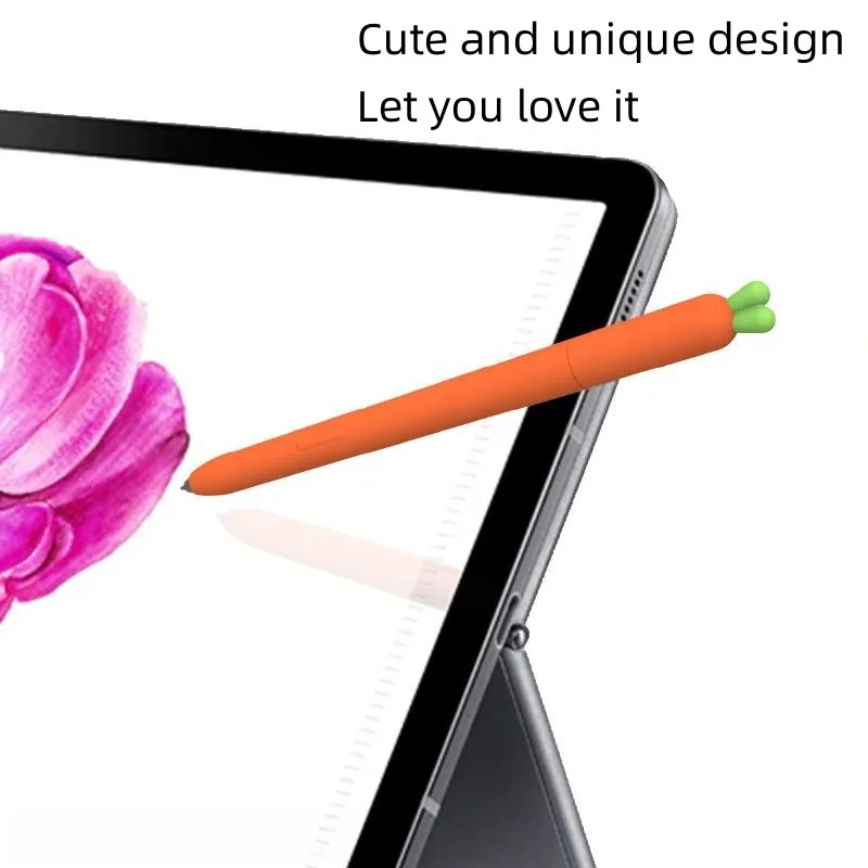 Estojo de Silicone para Lápis Tablet Touch Stylus Pen Cover Cartoon Cute Carrot para Samsung Galaxy Tab s6 Lite s7 fe s8 Ultra s9 Plus - Imagem 2