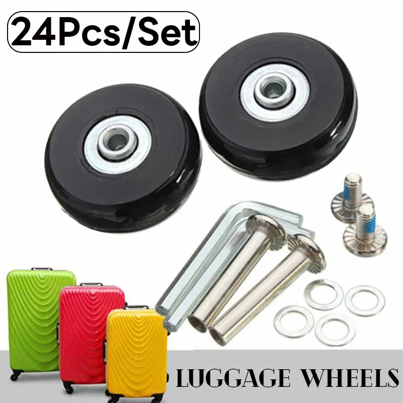 

24/12Pcs Suitcase Parts Axles Dia40mm/50mm/60mm Silent Travel Luggage Wheels Casters Repair Replacement Axles Repair Kit