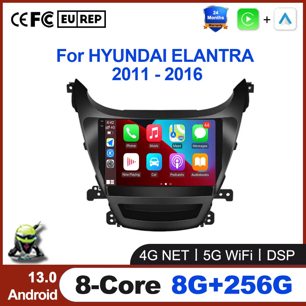 

Android 13 For HYUNDAI ELANTRA 2011 2012 2013 2014 2015 2016 Multimedia Stereo Video Car Radio Player Navigation GPS WIFI BT