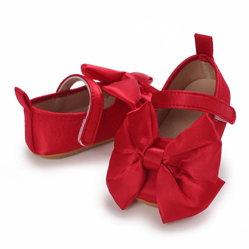 NEW Infant Toddler Bowknot Non-slip Rubber Soft-Sole Flat 0-18 Months Baby Casual Shoes  First Walker Newborn Bow Decor 3