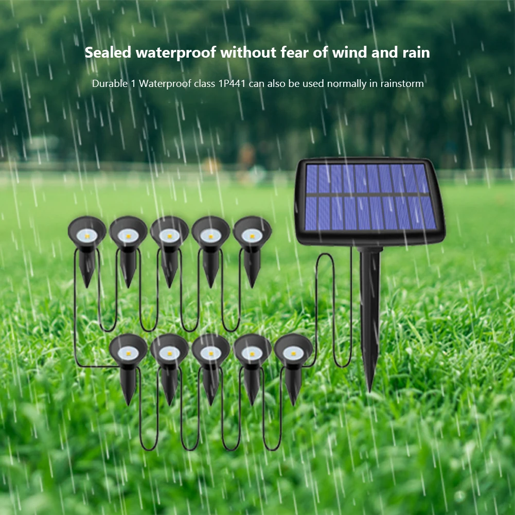 Outdoor Solar Spot Lights 10 LED Solar Landscape Spotlights Auto On/Off Outdoor Waterproof Garden Lights For Driveway Walkway 3