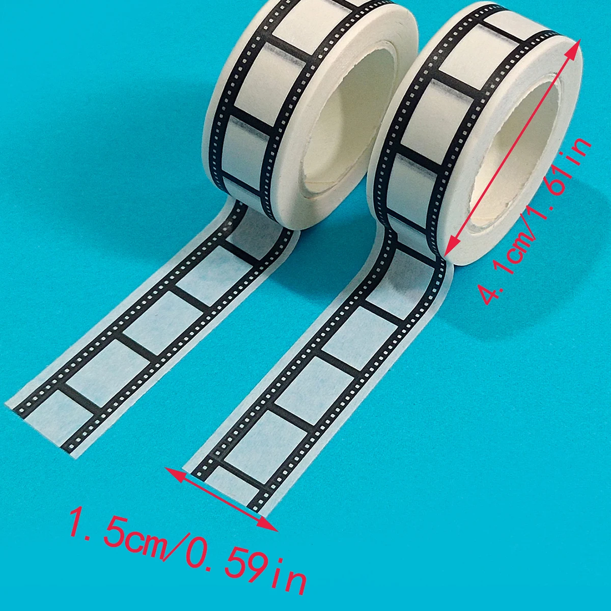10M * 15mm 테이프 카메라 롤 인쇄 스크랩북 DIY 스티커 장식 일본어 테이프 종이 검정 흰색 가장자리