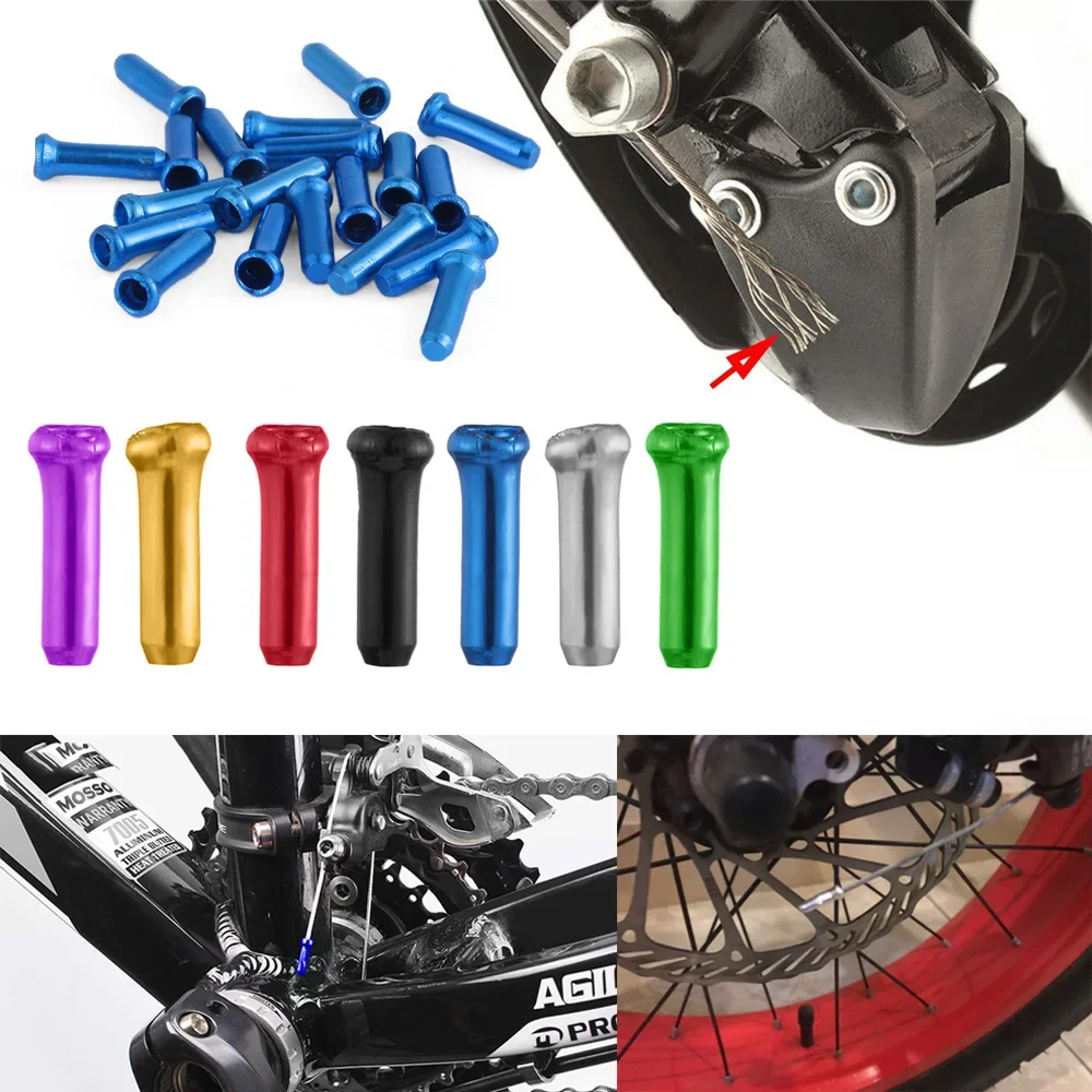 Aluminum Alloy Bike Brake Cable Tips 20/50Pcs Inner Cable Tips Wire End Caps For MTB Bicycle Accessories Repair