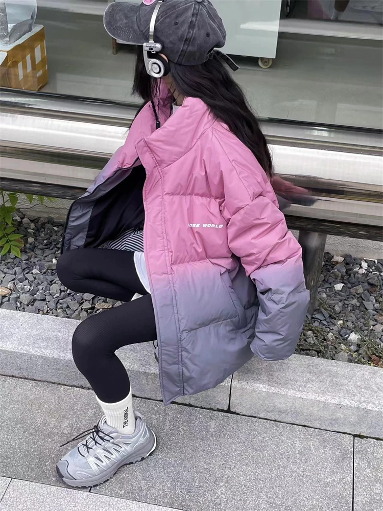 Winter Boys Girls Stand up collar gradient down jacket Child Warm Coat 4-14 Outerwear