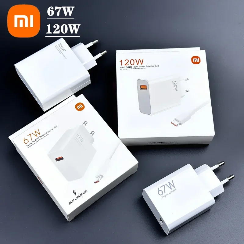 

Зарядное устройство Xiaomi 120 Вт, 67 Вт, ЕС, быстрая турбо зарядка, USB 6A Тип C, кабель для xiaomi 12 11 10 9 Redmi Note 12 11 10 pro POCO X4 X5 X3