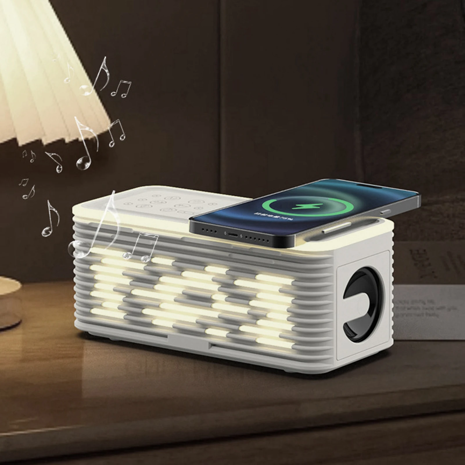 블루투스 호환 수면 사운드 머신, 360 도 스테레오 서라운드 베이스 오디오 스피커, 가정용