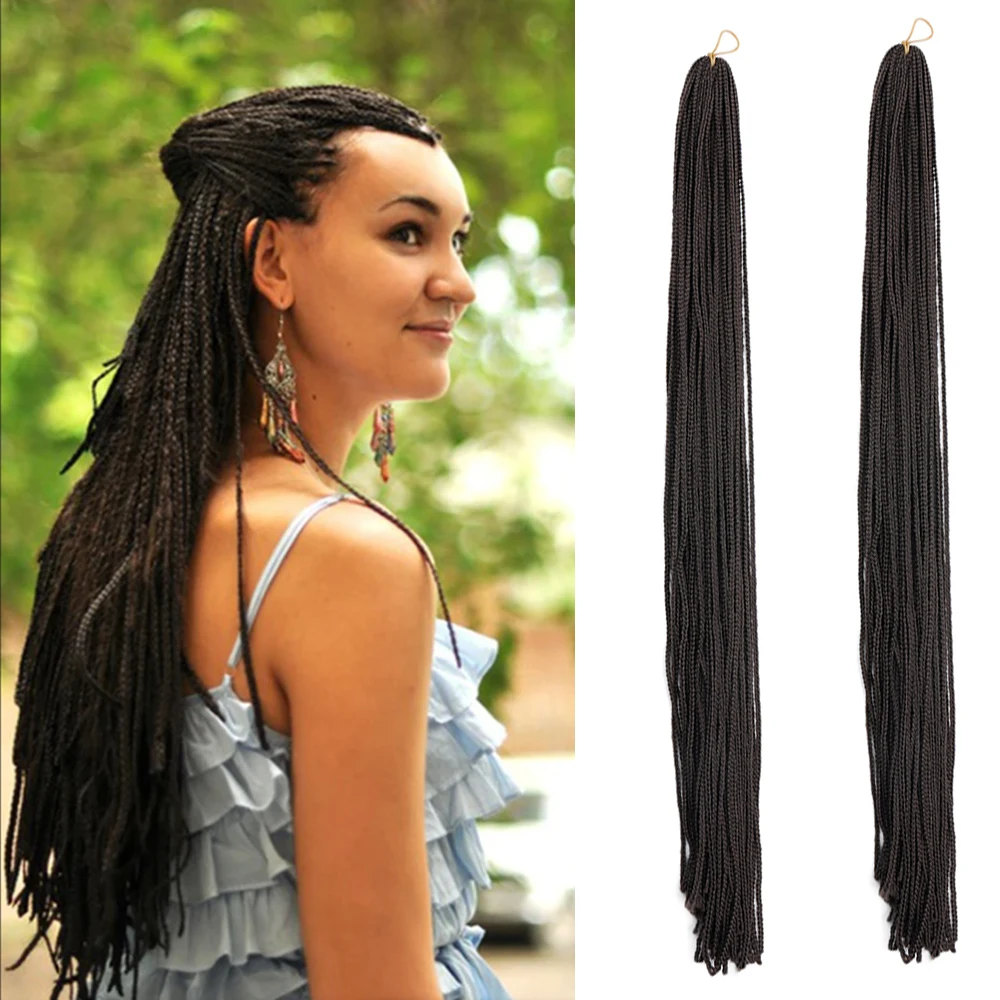 28inch Zizi Braids Synthetic Crochet Hair Colored Box Braids Deep Wave Long Senegalse Twist Braiding Hair Extensions for Russia