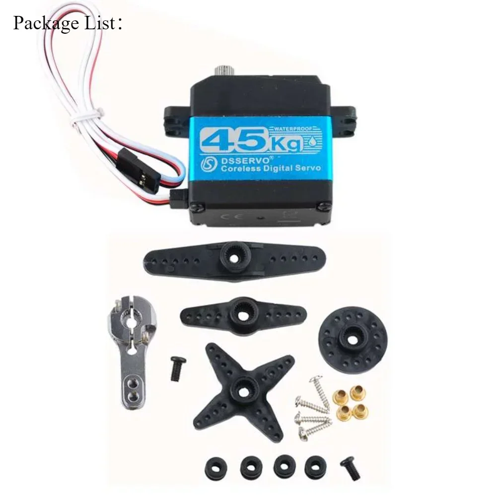 Servo numérique DS3245 45KG pour RC 1:8 1:10, boîtier métallique robuste et joints d'étanchéité