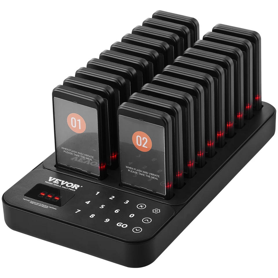 VEVOR Wireless Restaurant Buzzer Paging System with Alert Modes