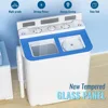 Portable washingmachine and dryer, 14.5 pound mini washing machine combined with rotary dryer, compact twin drum washing machine 4