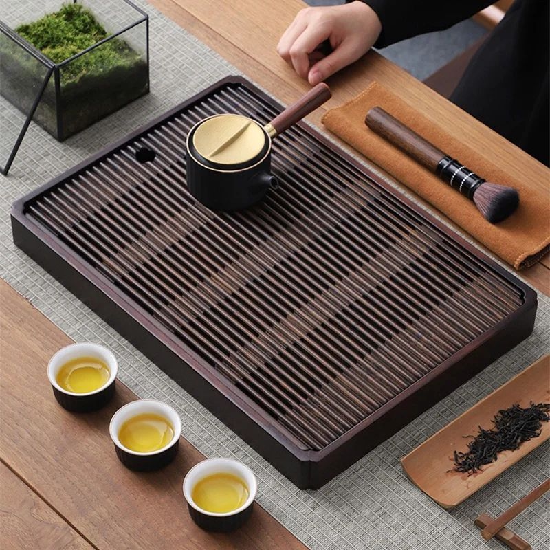 Chinese Bamboo Tea Tray Water Storage Kung Fu Tea Set Simple Rectangular Board Storage Tray,tea tray