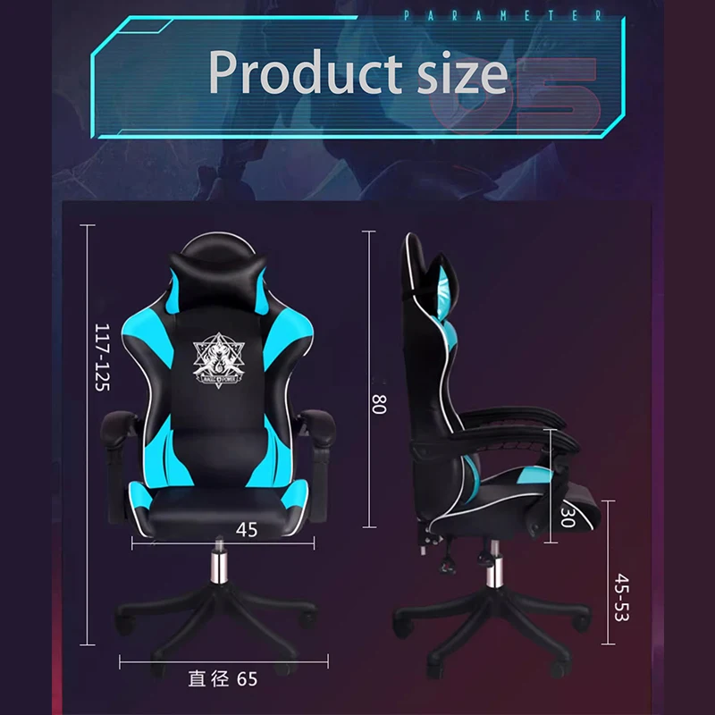High-End Boy Game Chair Ergonomic Anchor Live Lift Swivel Black Special Chair For E-sports Competition Business Office Chairs 6