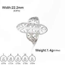 Elegant Gold - Tone Stainless Steel Filigree Ring - Bohemian Jewelry Wedding Band Gift - 8 (B Steel)