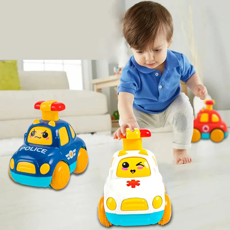 Baby Toy Cars for Boys 1 2 3 Years Gift Press and Go Police Car Educational Toys Pull Back Cars Toys for Toddlers 12 18 Months - 3
