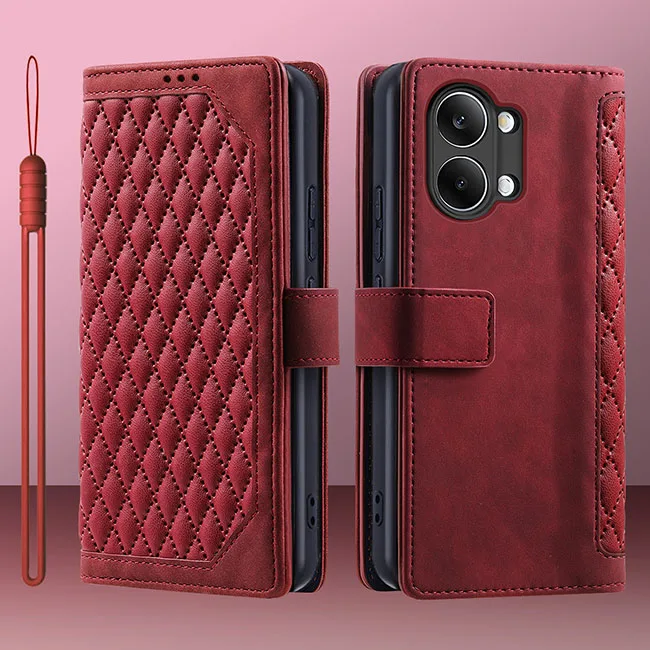 Leather Flip Wallet Phone Case with Magnetic Stand