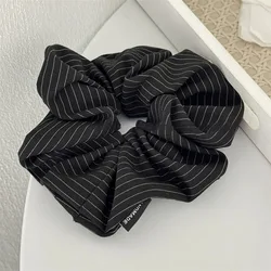 Luxurious Black Stripe Hair Ties Women's Bun Headbands - New Korean Style Hair Accessories (A080)