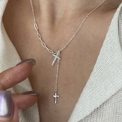 Elegant S925 Sterling Silver Minimalist Cross Necklace for Women - Perfect Birthday Gift (As Picture)