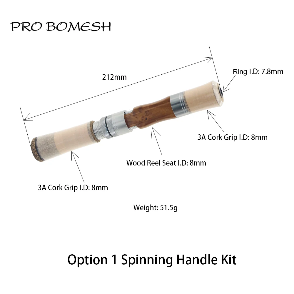 Pro Bomesh 3A Kork Griff Holz Spinnrolle Sitz Griff Kit DIY Forelle Angelrute Gebäude Komponente Reparatur Zubehör – Detail 4