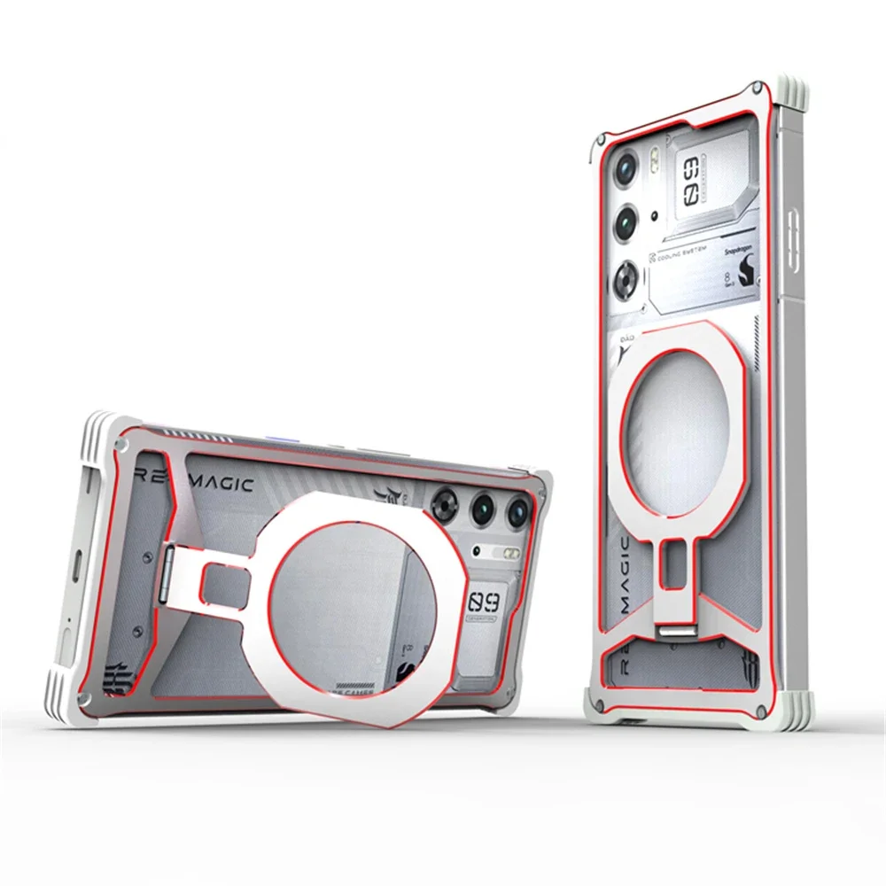 Shockproof Metal Bumper Frame Stand Case with Enhanced Protection