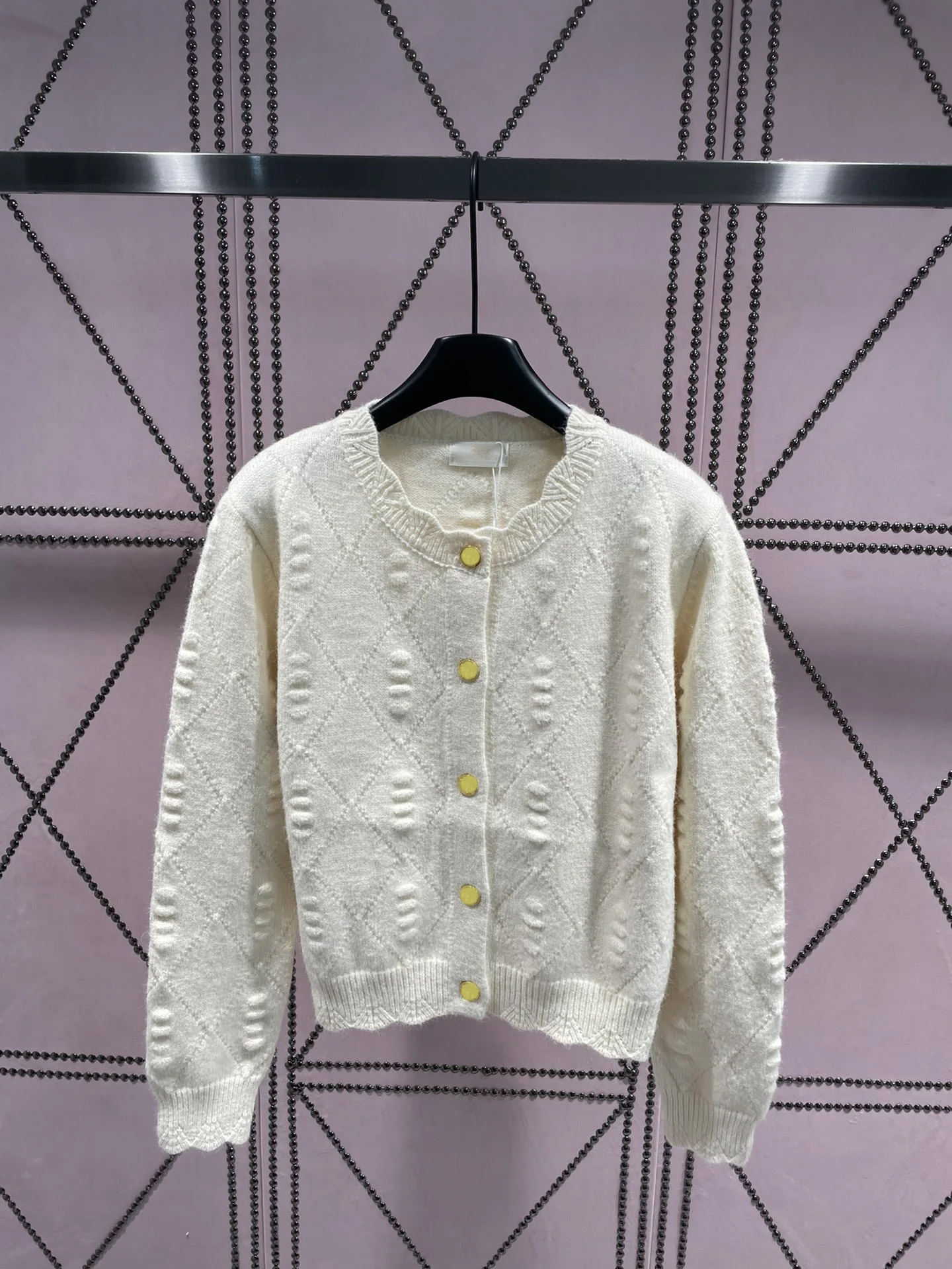 

2023 Early autumn new on the new circle crew-neck breasted cardigan sweater, gentle lady wind