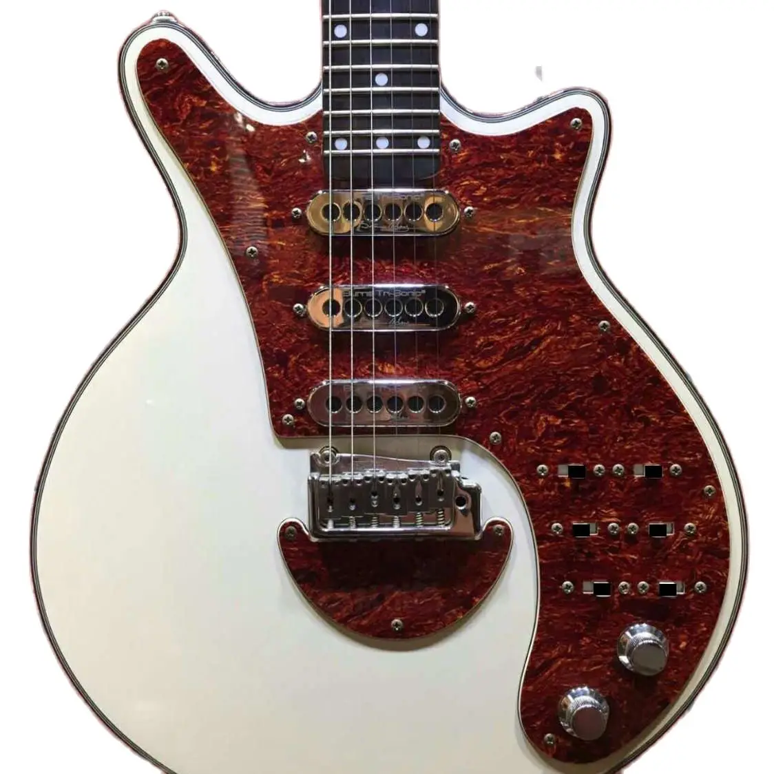 

Brian May Electirc Guitars 24 Frets Red tortoise shell Pickguard 3 Burns TRI SONIC pickups Tremolo Bridge White