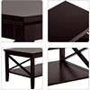 Coffee Table with Thicker Legs, Espresso Wood Coffee Table with Storage for Living Room 40 Inches 4