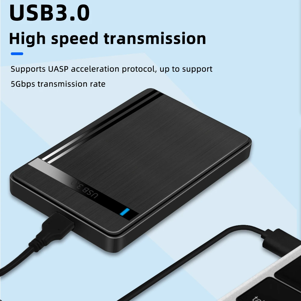 TISHRIC 2.5 inch External Hard Drive Case SATA to USB3.0 Support 6Gbps Mobile for PC Laptop external hard drive case