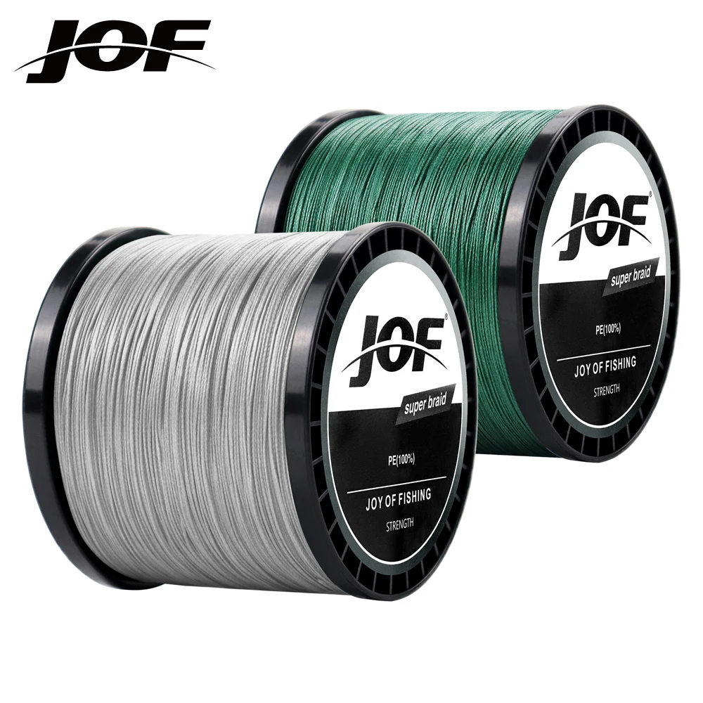 JOF 낚싯줄, 잉어 낚시용 꼰 줄, 4 가닥 멀티 필라멘트 PE 와이어, 100M, 300M, 500M, 1000M, 러시아 선물, 10-82LB