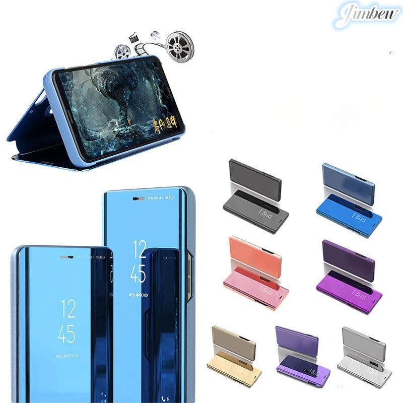 

Mirror Leather Smart Flip Cover, Luxury Case for Samsung Galaxy S23 Ultra, S22, S21, S20, S10, S9, S8 Plus, S23 FE, S10 Lite