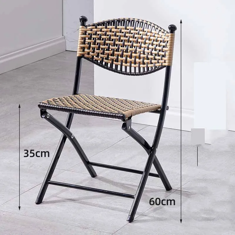 Dining Chairs Metal Space Saving Outdoor Folding Lounge Chair Wicker Beach Sillas De Comedor Balcony Furniture
