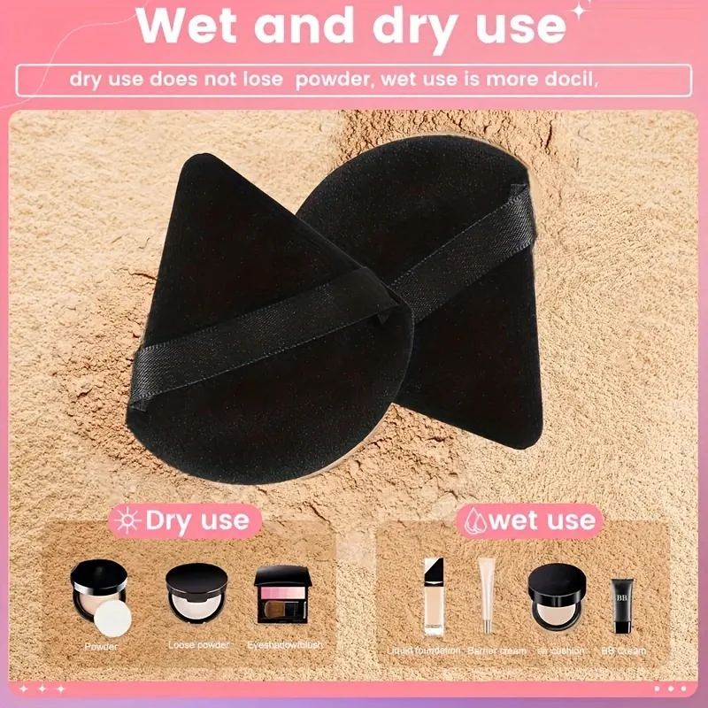 25Pcs Triangle Powder Puff Set -Velour Blending Sponges for Baking&Liquid Foundation | Oil-Control Travel Kit for All Skin Types