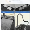 Waterfall Kitchen Sink Stainless Steel Embossed Large Single Slot Digital Display Multifunctional Sinks For Kitchen 4