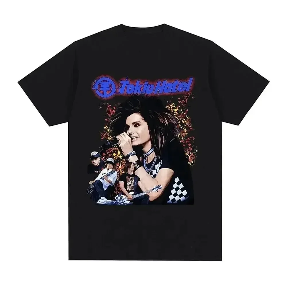 Rock Band Tokio Hotel Kaulitz Print Tshirt Cotton T-shirt Trend Short Sleeve Tee Men Women Hip Hop Streetwear T Shirt Clothes 4