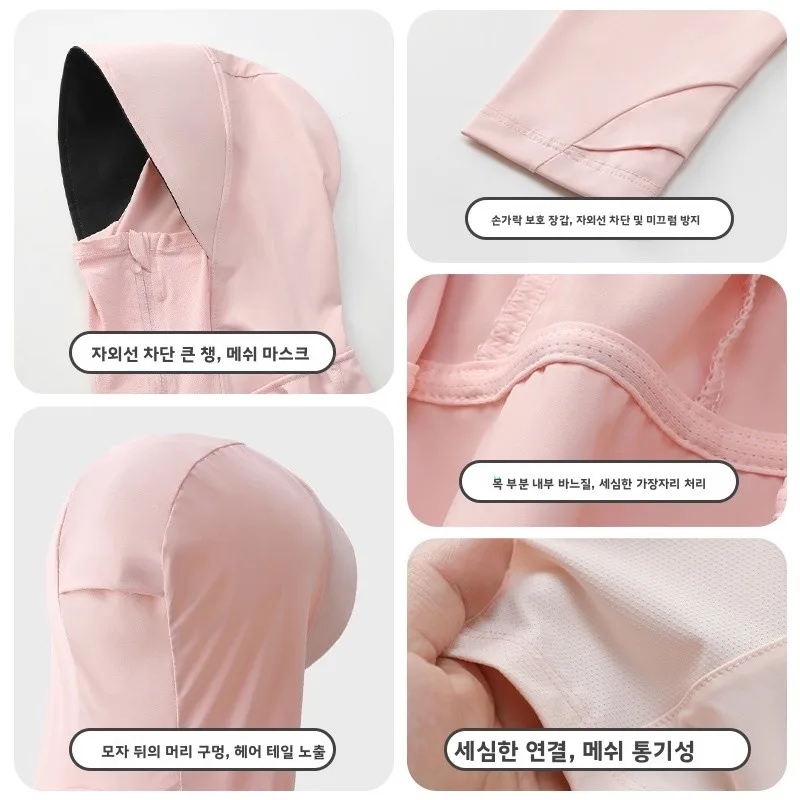 경량 아이스 실크 아동용 자외선 차단 의류 여름 야외 스포츠웨어 남아 및 여아용 재킷 및 코트