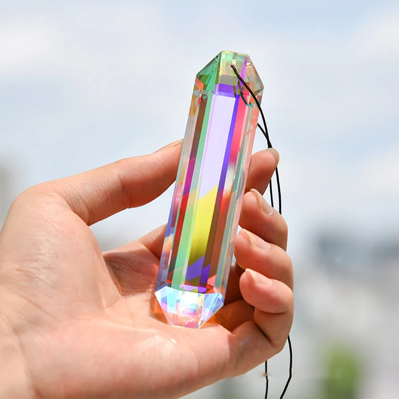 Sun Catcher 76/120mm Rainbow Reflection Crystal Suncatcher Faceted Glass Chandelier Prism Replacement Pendant Window Hanging Decor