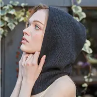Women Winter One-Piece Beanie Hats Knit Balaclavas Neck Warmer Scarf Outdoor Women's Head Hood Bonnet Ear Protection Beanies Cap 2