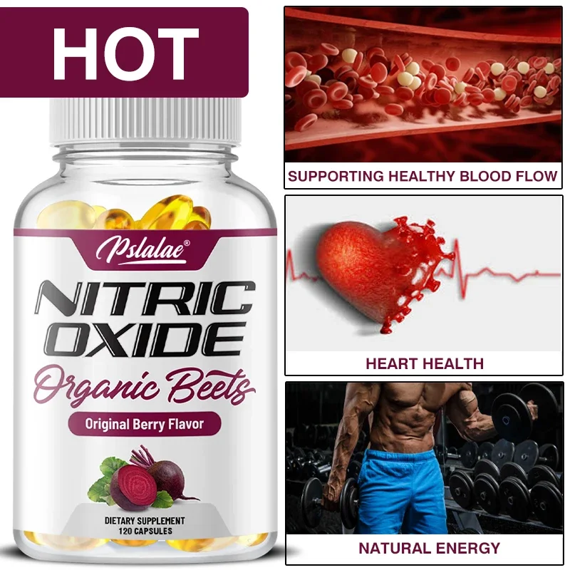 

Organic Nitric Oxide Booster Beetroot Powder Capsules - Non-GMO, Gluten-Free Formula