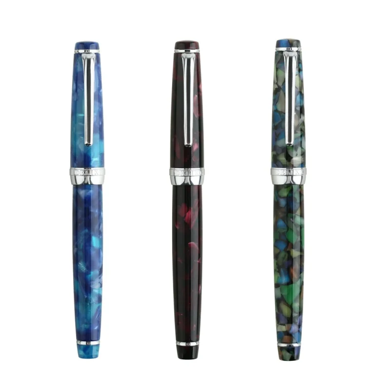 Majohn Newmoon 2 만년필 송진, EF 0.38mm, F 0.5mm, EF 구부러진 펜촉, 0.6mm 필기 선물, 사무실 학용품 문구