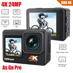 4K Sports Action Camera Dual Screen 24MP 30FPS WiFi 40M Waterproof Underwater Remote Control EIS Anti-shake 170° As Go Pro