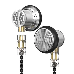 Dynamic Earphones with HIFI Bass, Noise - Cancelling In - Ear Monitor Headset (Silver NO MIC)