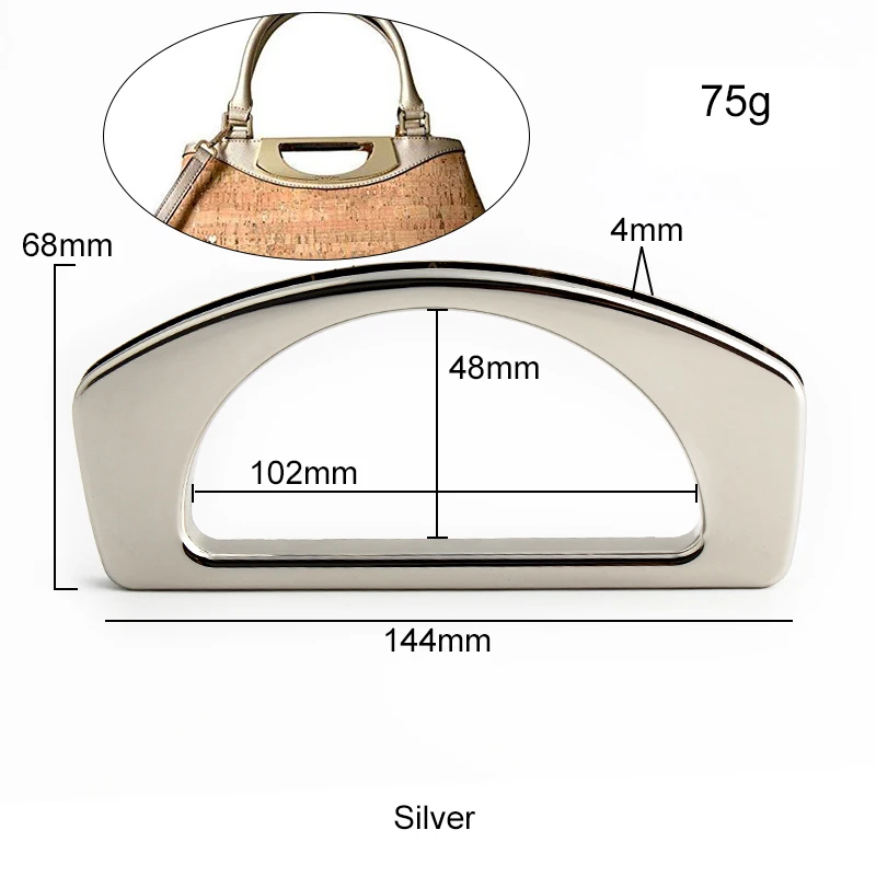 D-shaped Metal Handles For Women Replacement Purse Frame Handbag Shoulder Luggage Tote Bag Handmade DIY Making Craft Accessories