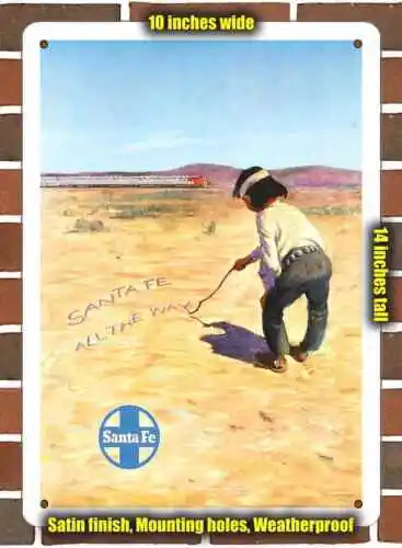 

Металлический знак-1952 железная дорога Santa Fe-10x14 дюймов