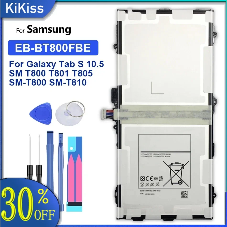 Tablet 7900Mah Battery EB-BT800FBE for Samsung Galaxy Tab S 10.5 SM-T800 T801 T805 rechargeable battery