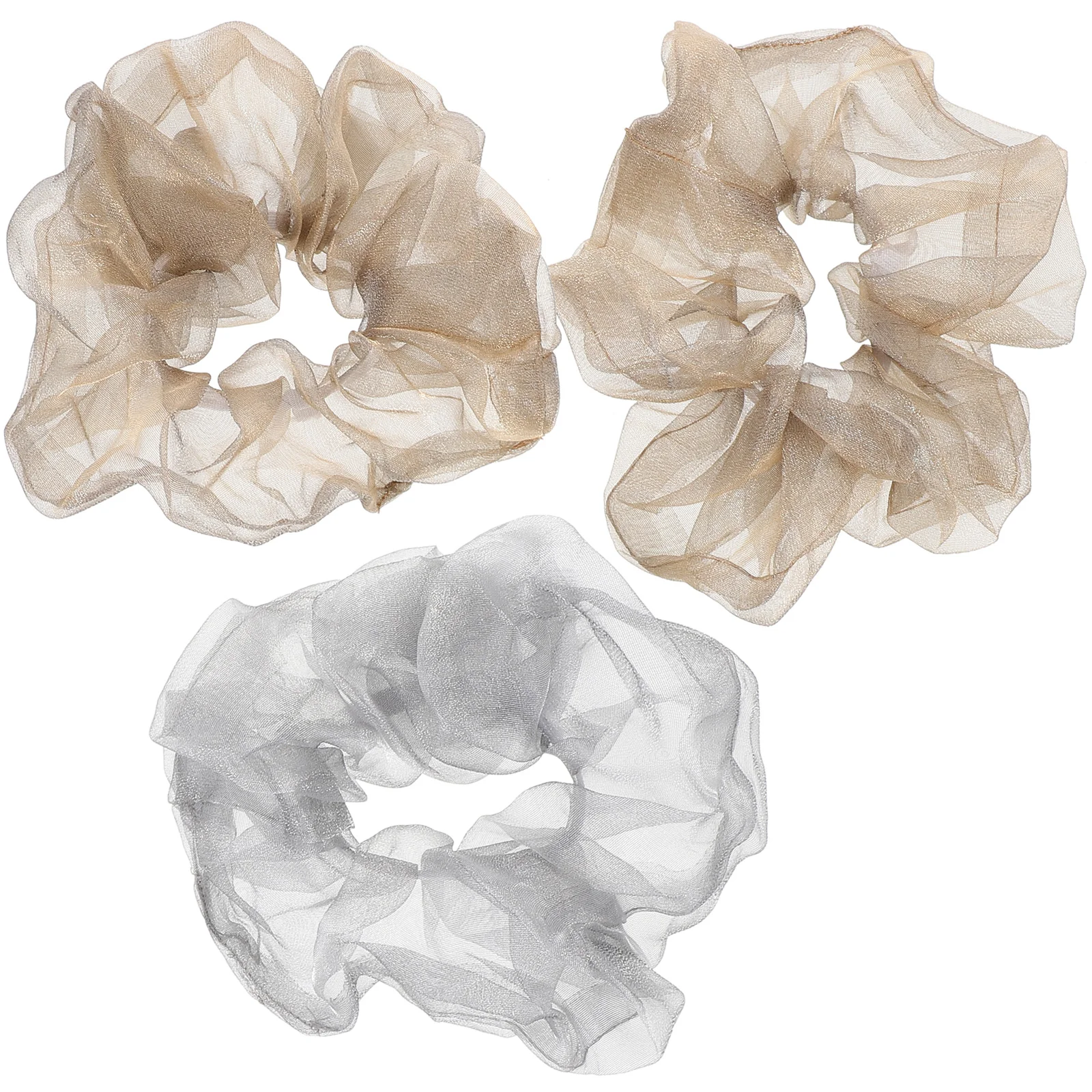 

3 Pcs Hair Ring Tape Scrunchy Scrunchies Glitter Sheer Tie Small and Fresh Band Rubber Rope