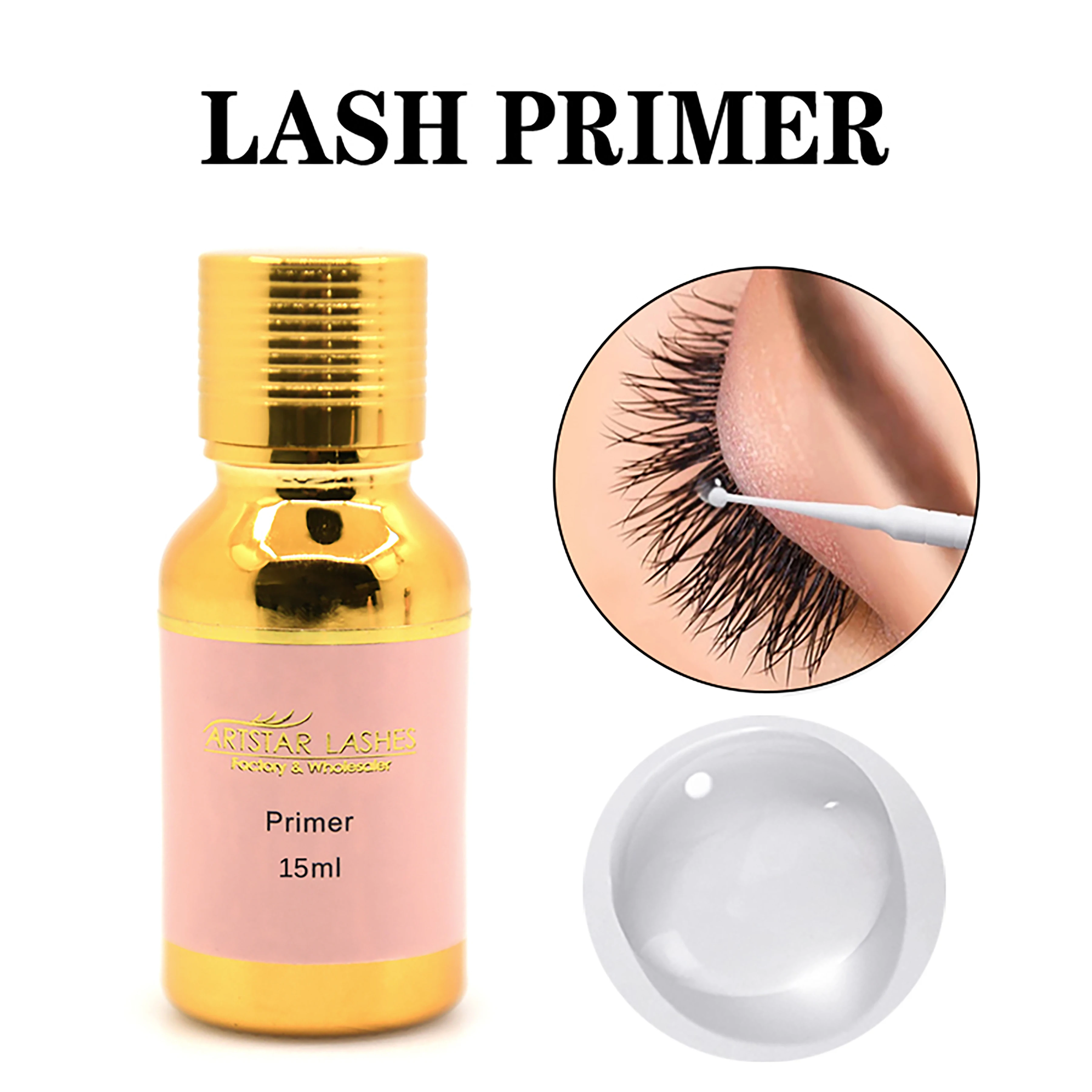 

ARTSTAR 10ml/15ml Primer Eyelash Extension Clear Color Professional Fixing Agent Adhesive Lash Primer For Makeup
