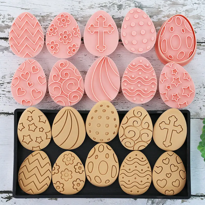10Pcs Easter Cookie Cutters 3D Rabbit Egg Cartoon Bunny Molds for Easter Party DIY Decorating Baking cookie cutter,baking mold,cookie mould,baking decorating tools