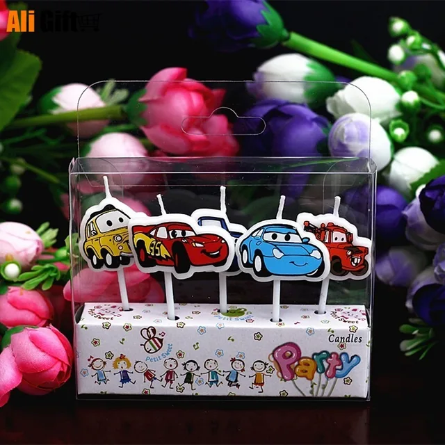 5 Db/Tétel Kreatív Illatos Születésnapi Esküvők Rajzfilm Autók Gyertyák Lángtalan Torták Gyermekeknek Ajándékok Dekoráció - Image 5