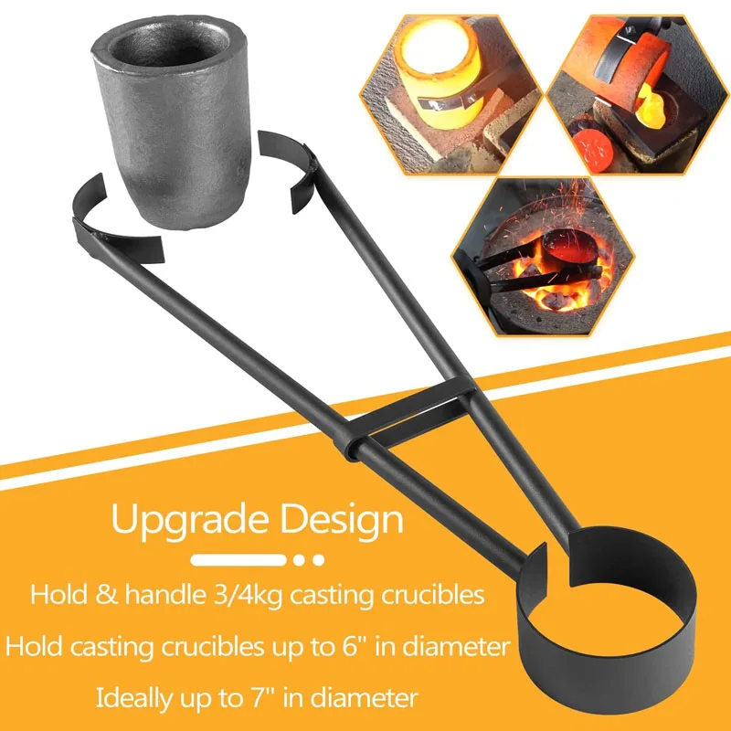 WSTEER Long Crucible Tong Metal Refining Casting Tool Jewelry Melting Hand Tool