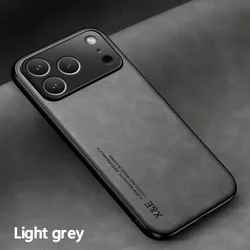 Leather Phone Case with Magnetic Mount Compatibility - iPhone 12 Mini (Light Grey)
