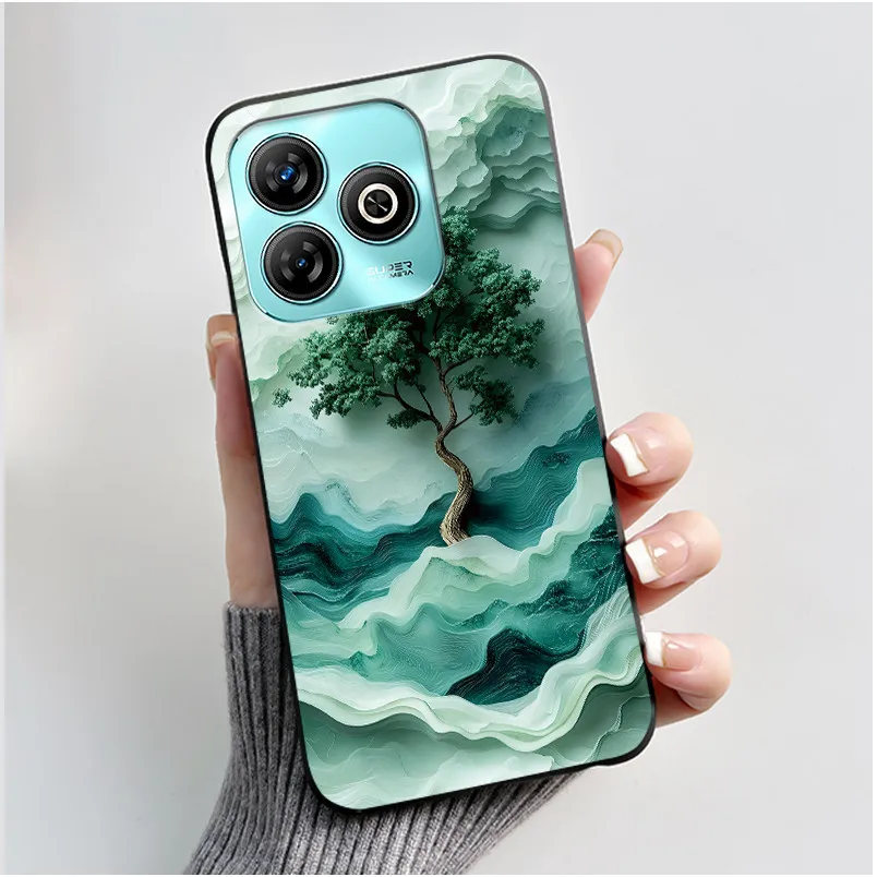 Adorable Cartoon Soft Silicone Protective Black Phone Case